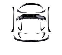 CocheDifusor Parachoques Trasero para Tesla para Modelo Y 3 2016-2023 2024 Kit Carrocería Fibra Carbono Alerón Trasero Difusor Labio Delantero Lateral Parachoques(M3 Kit Black)