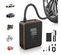 COCHEJUGAR Compresor de aire portátil para inflador de neumáticos, bomba de aire inalámbrica para automóvil, SUV, bicicletas y más, inflado 5 veces más rápido con 7800 mAh 12 V CC, doble potencia,
