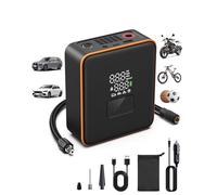 COCHEJUGAR Compresor de aire portátil para inflador de neumáticos, bomba de aire inalámbrica para automóvil, SUV, bicicletas y más, inflado 5 veces más rápido con 7800 mAh 12 V CC, doble potencia,