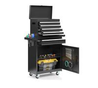 Cochera Gabinetes de Herramientas con Ruedas 5 cajones, Cajas Parte Superior Desmontable