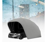 Cochera Retráctil Mejorada, Cobertizo Gris De Acero Inoxidable, Cobertizo Plegable Semiautomático SUV/Automóvil, Tela Oxford De Espesor 600d (5,9m × 2,7m × 2,45m)