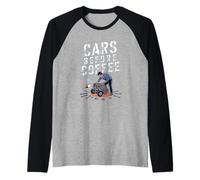 Coches antes del café Mecánico de automóviles Divertido ingeniero automotriz Camiseta Manga Raglan