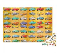 Coches clásicos Puzzle de Papel 1000 Piezas Adultos Estimula la Mente Vehículos Retro Rompecabezas de Papel Decoración Mural 38x26cm/1000pcs