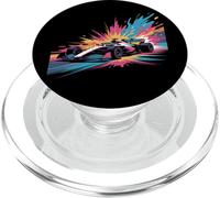 Coches de Carreras Coloridos Divertidos Amantes de los Coches de Carreras Amor Coche de Carreras PopSockets PopGrip para MagSafe