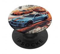 Coches de Carreras Retro Distress JDM Legends Drift Hechos en Japón PopSockets PopGrip Adhesivo