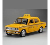 Coches de exhibición 1/18 for Lada NIVA aleación Taxi Modelo de Coche Diecast simulación Metal vehículos clásicos Modelo de Coche Adornos Colección o Regalo(Yellow)