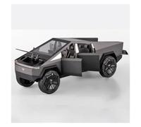 Coches de exhibición 1:24 Cybertruck Pickup con Motocicleta, Modelo de Coche de aleación Fundido a presión, vehículo Muy Realista, Regalo for Fiestas Colección o Regalo(Black)