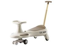 Coches de juguete Coche columpio con espacio de almacenamiento bajo el asiento, ruedas intermitentes, música, for conducir. Juguete for niños y niñas. Bicicleta con ruedas(Kaki,With Push handle)