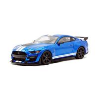 Coches De Metal 1 18 para Ford Cobra Mustang Shelby Gt500 Modelo De Coche De Simulación De Aleación De Coche como Regalo De Año Nuevo(Azul)