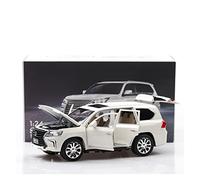 Coches De Metal 1 24 for Lexus LX570 Simulación Modelo De Coche Fundido A Presión Aleación Pull Back Vehículos De Juguete Colección Regalo(White)