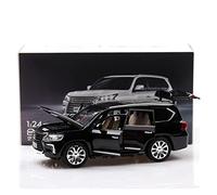 Coches De Metal 1 24 for Lexus LX570 Simulación Modelo De Coche Fundido A Presión Aleación Pull Back Vehículos De Juguete Colección Regalo(Negro)
