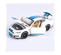 Coches De Metal 1 32 for Mustang Shelby GT350 Modelo De Coche De Aleación De Juguete Modelo De Coche Modificado con Flash Back Force Regalo De Juguete for Niños(White)