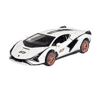 Coches De Metal 1 32 para Lamborghini SIAN Simulación Diecast Modelo De Coche Deportivo Aleación Tire hacia Atrás Vehículos De Juguete Gifte(White)