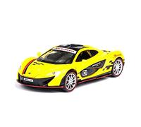 Coches De Metal para McLaren P1 GTR 1 32 Aleación Diecast Modelo Coche Miniatura Tire hacia Atrás Vehículo Metal Juguetes Navidad Niños(Yellow)