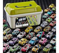 Coches Juguete 30 Piezas Juego Vehículos Coche de Carreras Inercia Coche de Juguete en Miniatura Juegos Educativos Autos Fundidos a Presión con Fricción para Niños