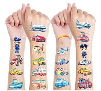 Coches Tatuajes Temporales Niños, 12 Hojas Coches Purpurina Tatuaje Falsos, Relleno Para Bolsas Regalo Infantil, Decoracion Cumpleaños Fiesta, Regalos Para Niños Niñas