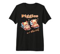 Cochinitos En Su Manta Cerditos Durmiendo Tocino Camiseta Premium