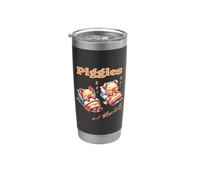 Cochinitos En Su Manta Cerditos Durmiendo Tocino Vaso térmico de acero inoxidable de doble pared