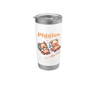 Cochinitos En Su Manta Cerditos Durmiendo Tocino Vaso térmico de acero inoxidable de doble pared