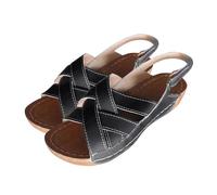 Cocila 2026 Sandalias Deportivas Ortopédicas Para Mujer Plataforma De Playa Con Tacón Inclinado Y Pez Verano Plantilla Gel (Black, 35) Senderismo Comodas Vestir Verbenas Alpargatas Zapato