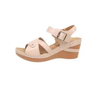 Cocila 2026 Sandalias Deportivas Ortopédicas Para Mujer Plataforma Informales Con De Pez Mujer, Estilo Estampado, Uso Exterior, Tacón Inclinado, Gruesa Zapatillas Piscina (White, 42) Verano