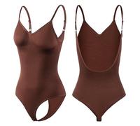 Cocila Bañador Mujer con Pierna Traje De Baño Body Adelgazante, Tanga O Braguita: Camiseta Sin Mangas Moldeadora : Cuerpo Cintura Arrebatada Faja Uctora Adelgazante Deporte (Coffee, L)