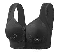 Cocila Básico Push Up Sujetadores,Sujetador Sin Aro Bralette Front Buckle Middle and Elderly High Grade Underwear Female New Thin Wide Straps Ladies Soft Cotton Without Ring Vest Big Size Bra