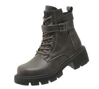 Cocila Boots Women'S And Winter British Biker Thick Bottom Belt Buckle Retro Short Large Size Botines Casual Mujer Botas Invierno Tacon Marron Alto Pitillos Negro Barefoot Zapatillas