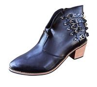 Cocila Botas Agua Mujer Zapatos De Punta Al para Mujer, Tacón, con Cremallera Invierno Otoño En Negras Botines Tacón Caña Ancha Cordones Botín Negro Marcas Bota Walker Corta Botin Piel Marrones