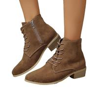 Cocila Botas al Tobillo Marrones Gamuza otoño Redonda Grueso con Inferior y | Botas Mujer Zapatos Comodos Vestir Zapatillas Hombre Deportivas Marrones Borcegos Ni eve Caña Ancha 50 Cm Bota De Nieve
