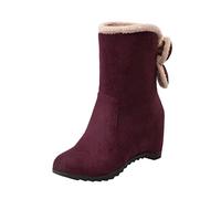 Cocila Botas Con De Gamuza Color Sólido A La Para Mujer, Además Algodón Tacón Cuña Cálido Terciopelo Niña Altas Mujer Piel Negra Botines Negro Tacon Marrones Ante Calzado Barefoot Niño Invierno