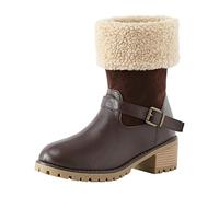 Cocila Botas De Invierno para Mujer, Cálidas La Nieve, Botines Cálidos Botines, Zapatos, Media Mujer Caña Ancha Altas Marrones Tacon Piel Planos Azul Marino Mustang Niño Botin Talla 42 Agua 38