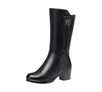 Cocila Botas De Media Cálidas Y Acolchadas Para Mujer, Otoño E Invierno Con Tacón Mujer Botines Rojos Altas Marrones Piel Nieve Impermeable Tacon Medio Planos Negro Hunter Camperas Hombre Bota