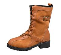 Cocila Botas De Mujer Estilo Europeo Y Americano, con Hebilla Cordón Frontal Tacón Cuadrado, Ideales para Otoño E Invierno. Botín Agua Hunter Altas Botines Negros Tacon Ancho Piel Cuña