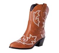 Cocila Botas De Mujer Otoño Talla Grande Comercio Exterior con Bordado, Tacón Grueso, Calzado Botines Agua Hunter Piel Negro Barefoot Invierno Pitillos Zapatos Ancho Especial Impermeable Caña