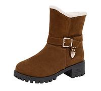 Cocila Botas De Nieve Hebilla Gamuza Cálida Más Cinturón Algodón Para Mujer Terciopelo Negras Planas Agua Altas Hunter Botines Negros Piel Cowboy Pitillos Tacon Invierno Planos Zapatillas
