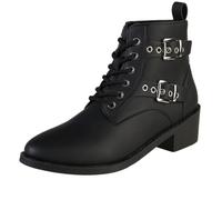 Cocila Botas De PU con Hebilla Cinturón Y Tacón Cuadrado para Mujer, Estilo Europeo Americano, Comercio Exterior, Otoño E Invierno, Nuevas hasta El Tobillo. Botín Rojo Mujer Agua Altas Hunter