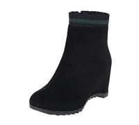 Cocila Botas De Tacón Cuña Con Cremallera Lateral Aterciopelada Color Sólido A La Para Mujer Impermeables Lluvia Altas Caña Ancha Cowboy Negro Botines Pitillos Invierno Planos Agua Hombre