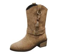 Cocila Botas Gruesas De Otoño E Invierno para Mujer, Zapatos Pequeños Y Delgados, Gamuza Mujer Botines Cana Ancha Agua Hunter Negros Piel Vestir Barefoot Azul Marino Pitillos Altas Marrones