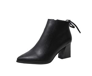 Cocila Botas Media caña Mujer otoño Invierno Alta con Tacones Gruesas | Botas De Seguridad Mujer Botines Hombre Manoletinas Talla 42 Waterproof Agua 3 8 Negros Planos Cómodas Invierno Altas 41