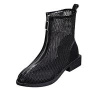 Cocila Botas Media caña Mujer otoño Invierno Zapatillas Malla de Planos | Zapatos Mujer Ancho Especial Sneakers Botines Invierno Piel Botas Schekers Para El Frio Y N ieve Calentitas Bota Media Caña