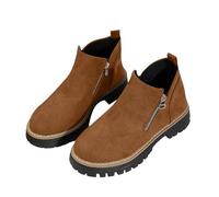 Cocila Botas Sencillas De Ante Con Cremallera Lateral Y Mangas Para Mujer, Primavera/Otoño, Botines Mujer Coronel Altas Marrones Tacon Invierno Alto Agua Cowboy Zapatillas Barefoot Botin