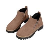 Cocila Botas Sencillas De Ante Con Cremallera Lateral Y Mangas Para Mujer, Primavera/Otoño, Botines Mujer Coronel Altas Marrones Tacon Invierno Alto Agua Cowboy Zapatillas Barefoot Botin