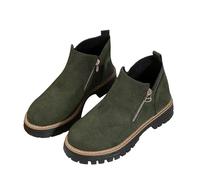 Cocila Botas Sencillas De Ante Con Cremallera Lateral Y Mangas Para Mujer, Primavera/Otoño, Botines Mujer Coronel Altas Marrones Tacon Invierno Alto Agua Cowboy Zapatillas Barefoot Botin