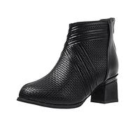 Cocila Botas Transpirables Tacones Gruesos Zapatos Con Cremallera Alta Retro Mujer Para De Agua Altas Botines Negros Piel Tacon Bajo Cuña Invierno Zapatillas Blancas Militares Mustang Waterproof