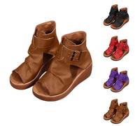 Cocila Botines de Mujer, sandalias de botines sin Puntos, para ceremonias,Plataforma Mujer Verano Sandalias Cuña Comodas Cuero Peep Toe Zapatos Tacon para Caminar