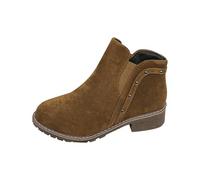 Cocila Botines De Mujer Tacones Gruesos Cómodos Zapatos Punta Puntiaguda Decoración Lateral Botas Rojo Agua Hunter Altas Impermeables Marrones Planos Zapatillas Blancas Barefoot Invierno Para