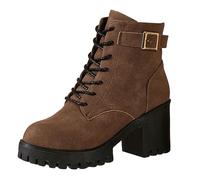 Cocila Botines Negros De Tacón Alto Y Punta Redonda Para Mujer, Estilo Otoño, Botas Rockeras Hombre Altas Piel Mujer Planas Agua Cortas Pitillos Tacon Zapatillas Blancas Zapatos Vestir