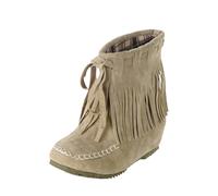 Cocila Botines Vaqueros De Gamuza Con Borlas Para Mujer, Clásicos, Punta Redonda, Tacón Cuña Oculto, Botas Estilo Western, Vestir Zapatos Mujer Baratos Altas Invierno Tacon Piel Negro Fino