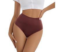 Cocila Bragas Altas Señora Clásicas Mujer Suaves Y Cómodas Color Sólido Conservador Cintura Media Sin Algodón Yoga Ejercicio Transpirable Sujetadores La Isla (Wine, XL) Divertidas Costuras